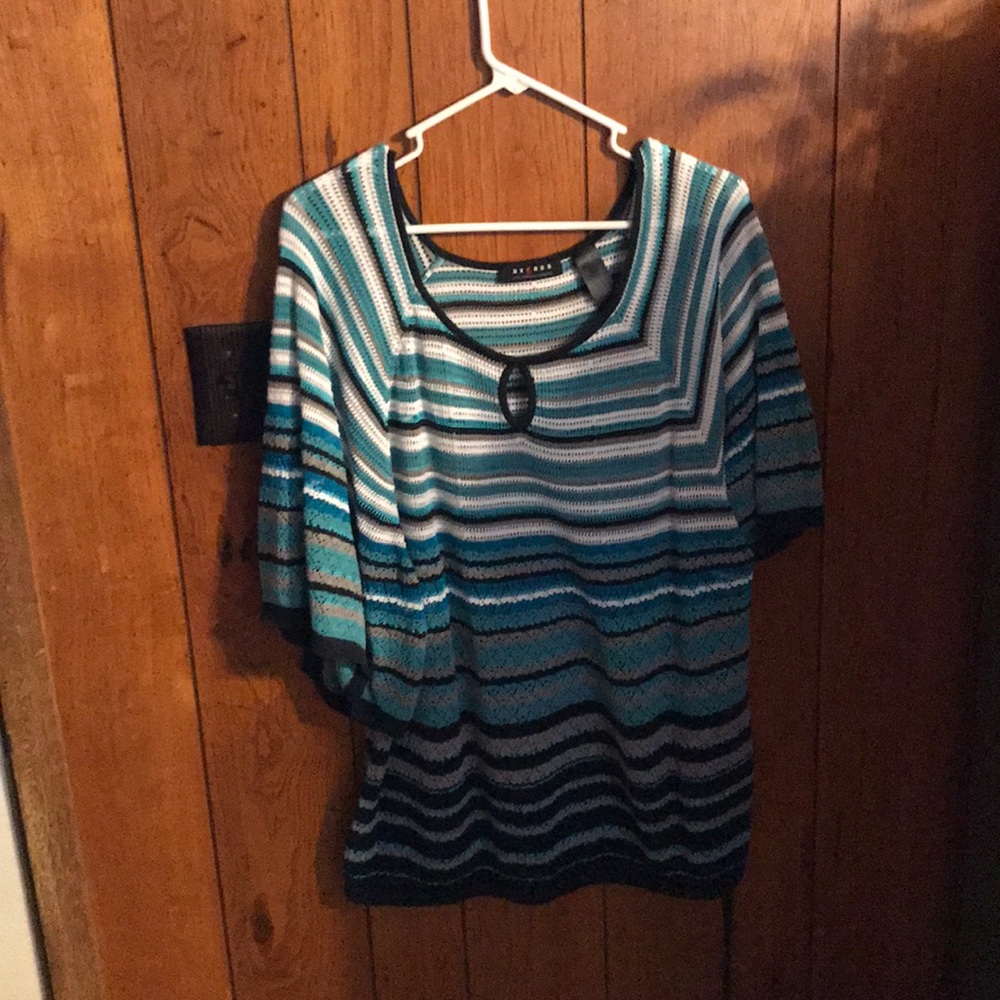 Multi colored see through shirt